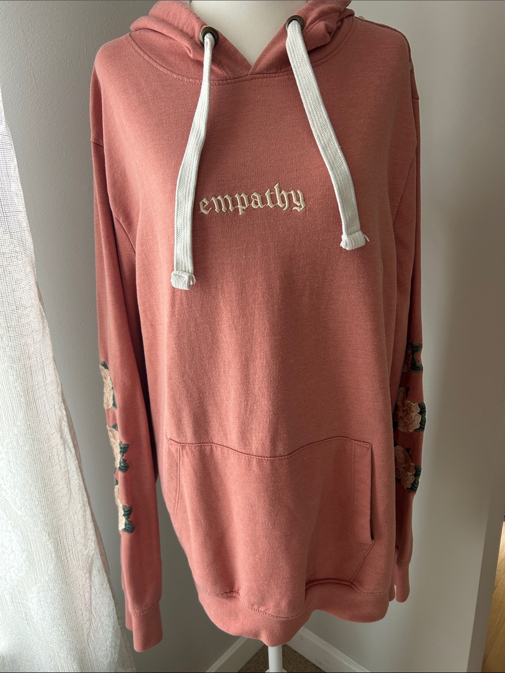 Women’s Dusty Rose 'Empathy' Crewneck Hoodie, Size M